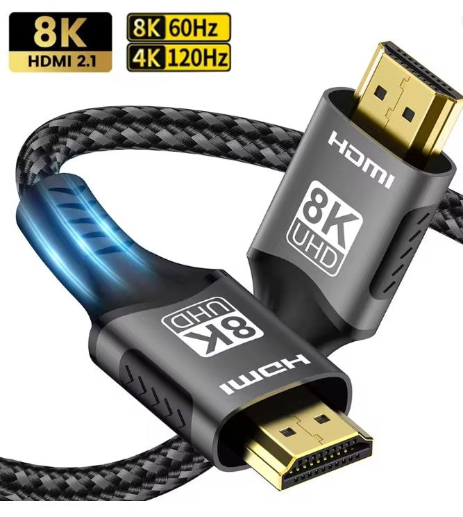 HDMI Cable 8K 60Hz HDMI-Compatible Ultra HD 1080P 4k@120Hz High Speed Video Audio HDMI 2.1 Cable For PS4/5 TV Laptop Monitor