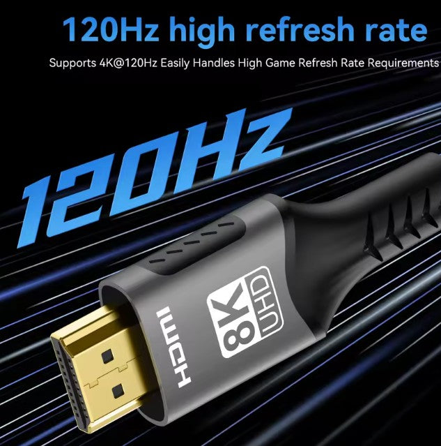 HDMI Cable 8K 60Hz HDMI-Compatible Ultra HD 1080P 4k@120Hz High Speed Video Audio HDMI 2.1 Cable For PS4/5 TV Laptop Monitor