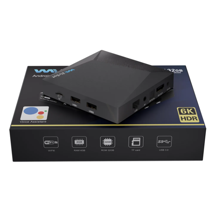 New WE2USAT K3 Pro TV Box Wifi Antenna for USA Canada 6K HDR 4GB 32GB Android TV Free Streaming Tvbox Built-in 5G 4k
