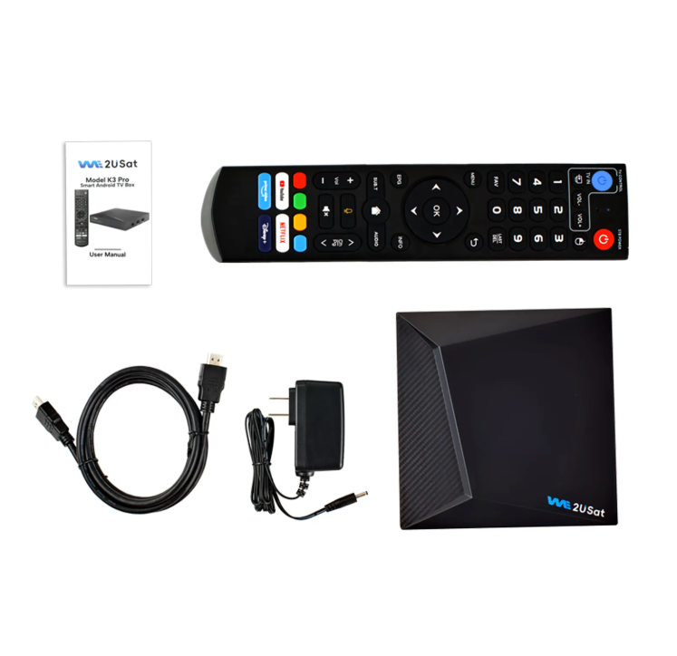 New WE2USAT K3 Pro TV Box Wifi Antenna for USA Canada 6K HDR 4GB 32GB Android TV Free Streaming Tvbox Built-in 5G 4k