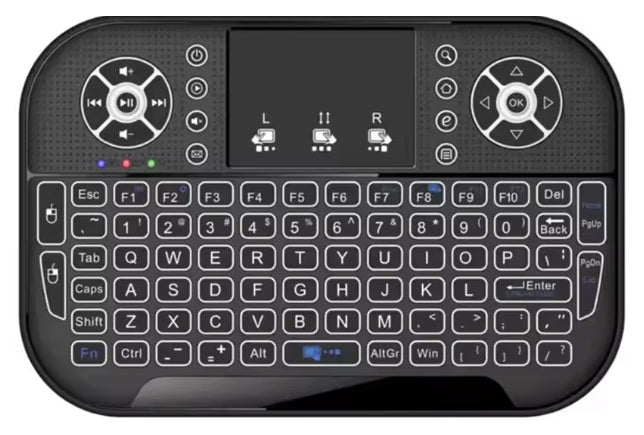 Mini Wireless Keyboard 2.4G&Bluetooth-compatible Backlit Air Mouse Remote Control with Touchpad