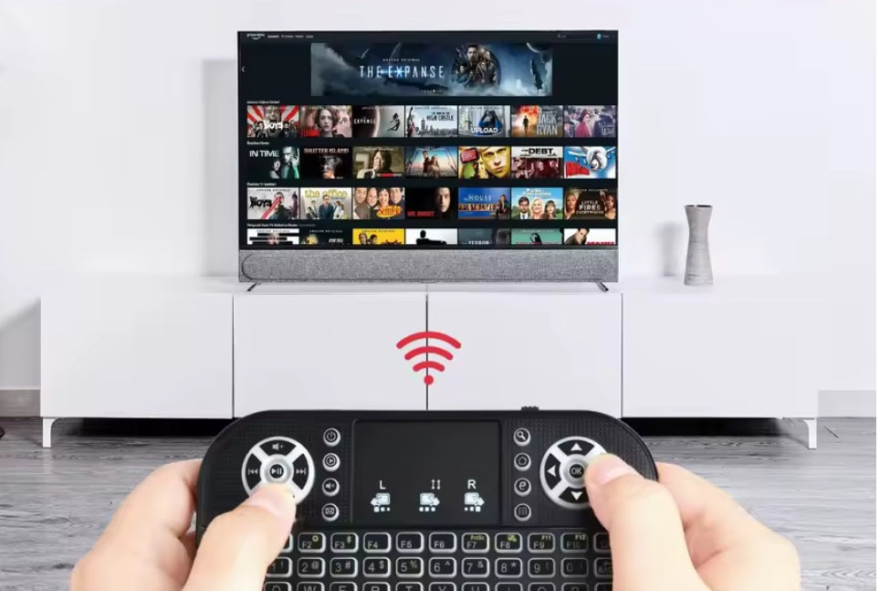 Mini Wireless Keyboard 2.4G&Bluetooth-compatible Backlit Air Mouse Remote Control with Touchpad